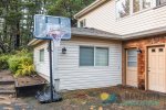 Basketball hoop for a friendly game.